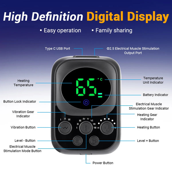 Smart Heating Shoulder & Knee Massager – Vibration Therapy Brace