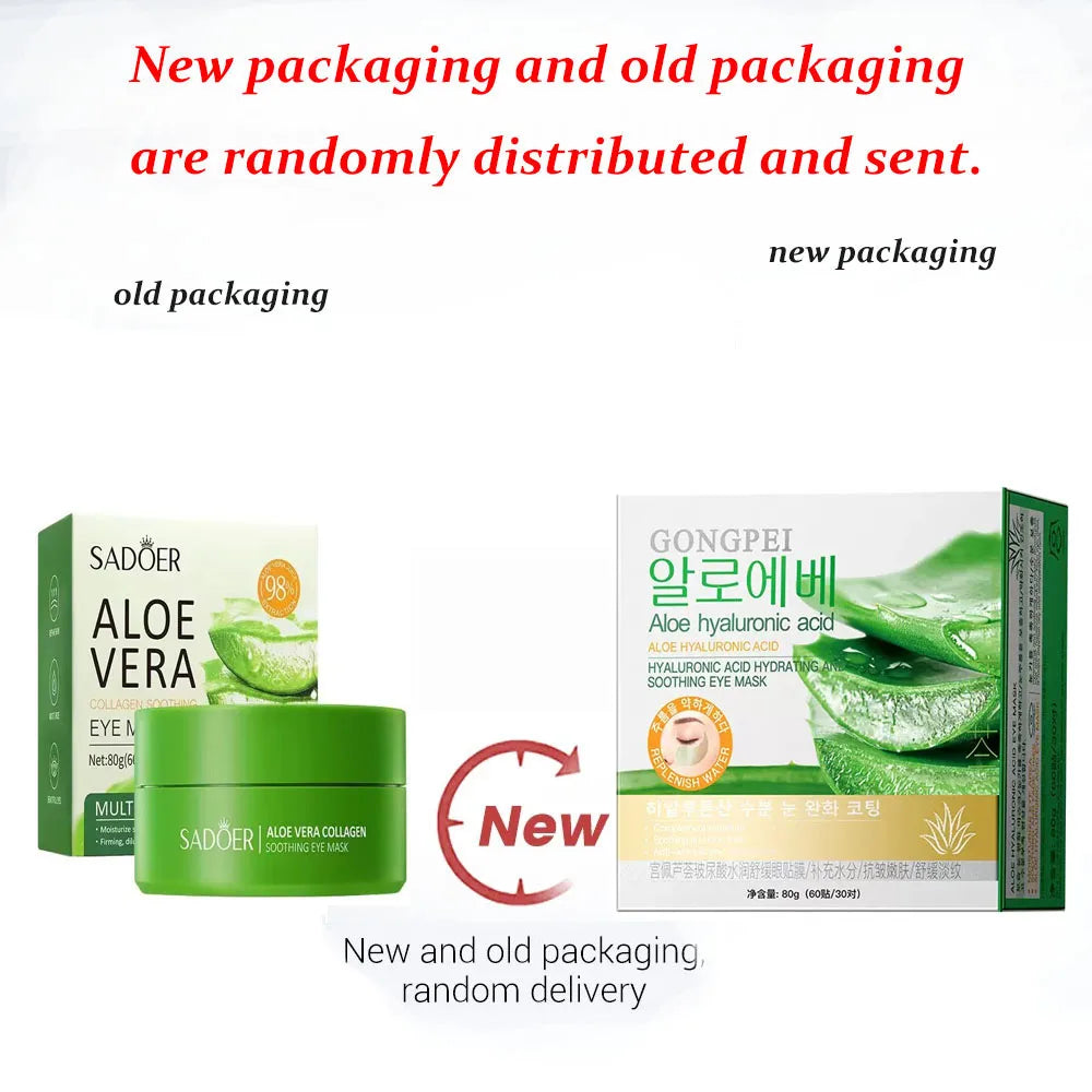 60pcs Aloe Vera Collagen Eye Masks – Hydrating Firming Patches