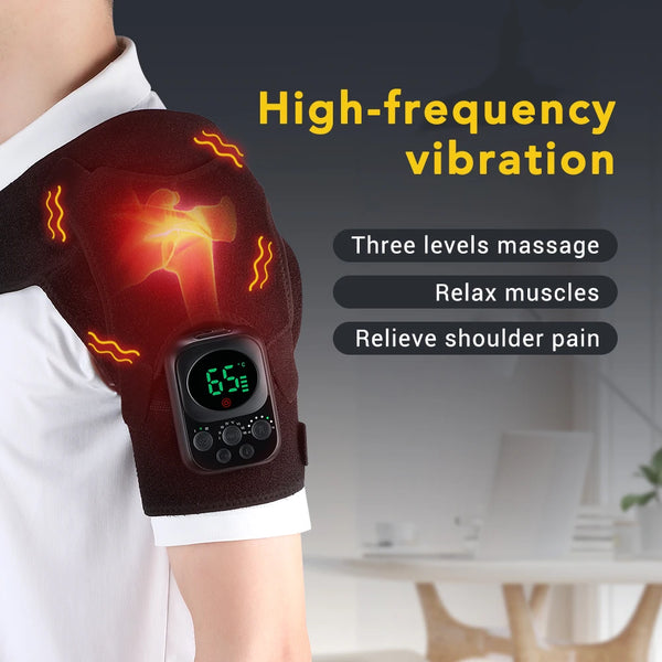 Smart Heating Shoulder & Knee Massager – Vibration Therapy Brace