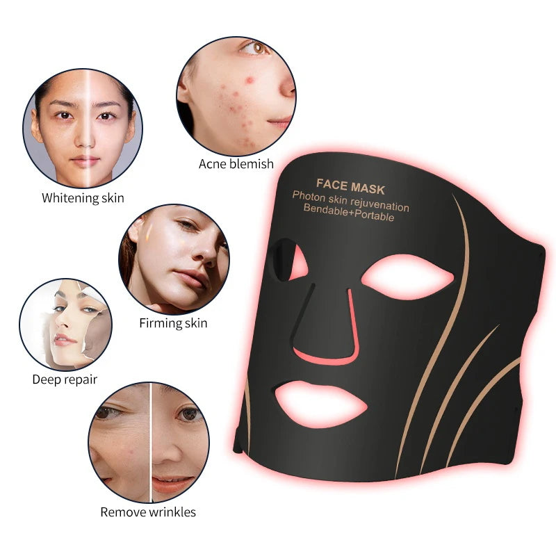 7-Color Silicone LED Face & Neck Mask – Red Light Therapy