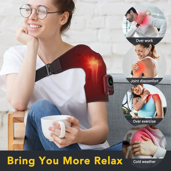 Smart Heating Shoulder & Knee Massager – Vibration Therapy Brace