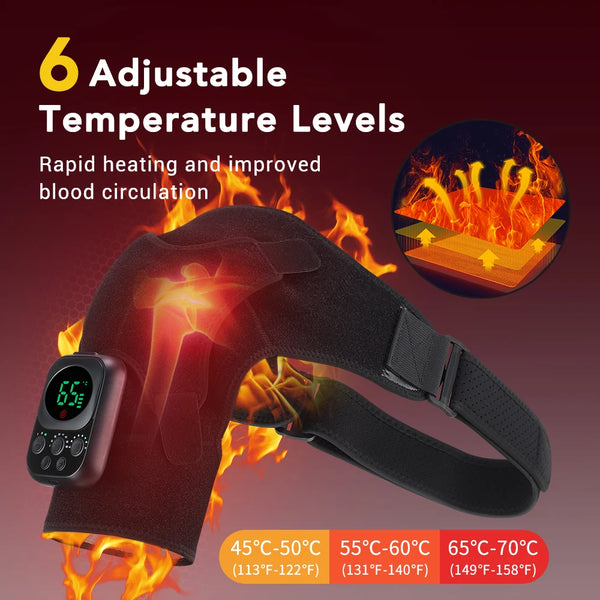 Smart Heating Shoulder & Knee Massager – Vibration Therapy Brace