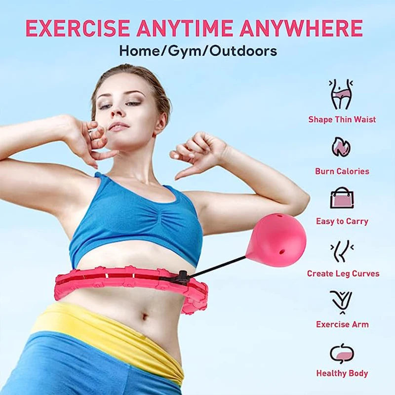 24-Section Smart Fitness Hoop – Adjustable Waist Trimmer