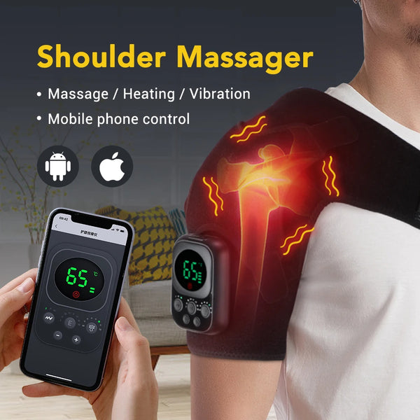 Smart Heating Shoulder & Knee Massager – Vibration Therapy Brace