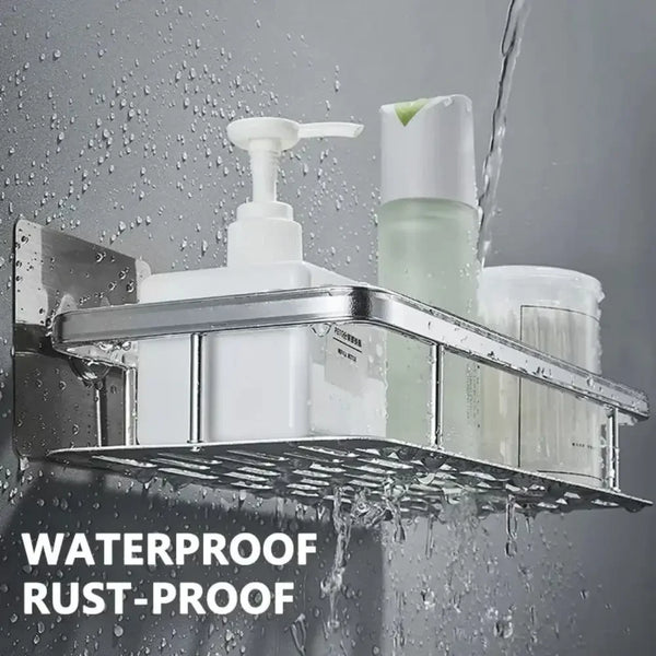 No-Drill Bathroom Corner Shelf – Wall-Mount Shower Rack